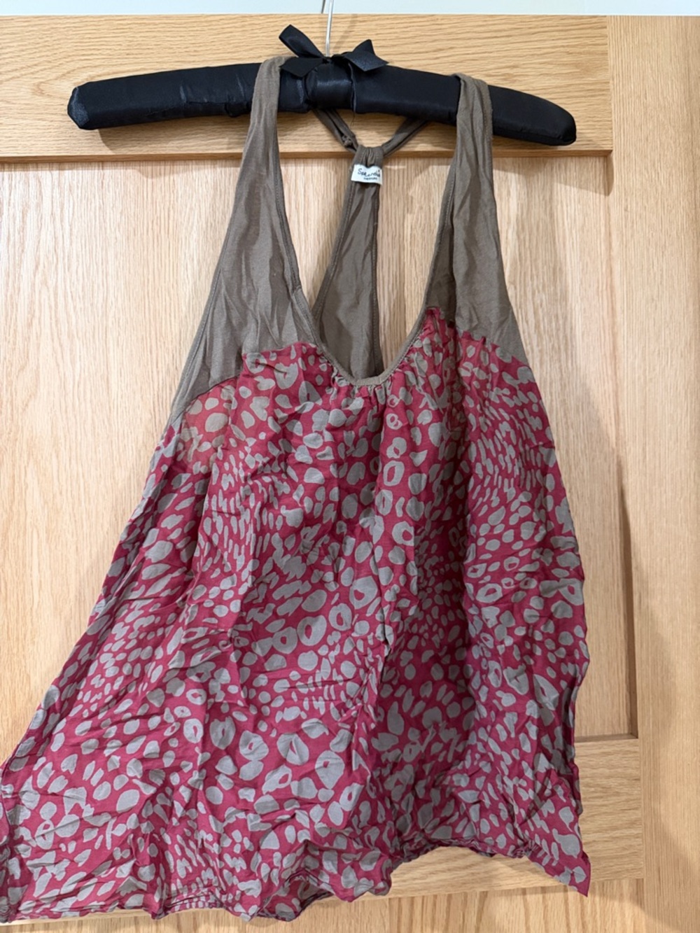 Splendid Flowy Halter Tank with red and brown Animal Print